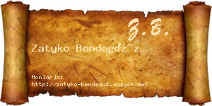 Zatyko Bendegúz névjegykártya