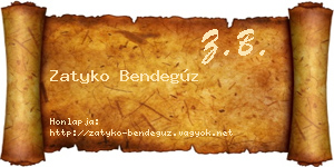 Zatyko Bendegúz névjegykártya